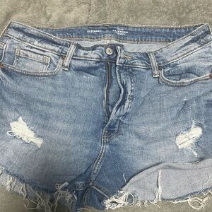 Old Navy Women's Light Blue Distressed Jean Shorts
